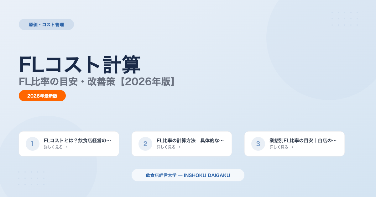 飲食店FLコスト計算｜FL比率の目安・改善策【2026年版】