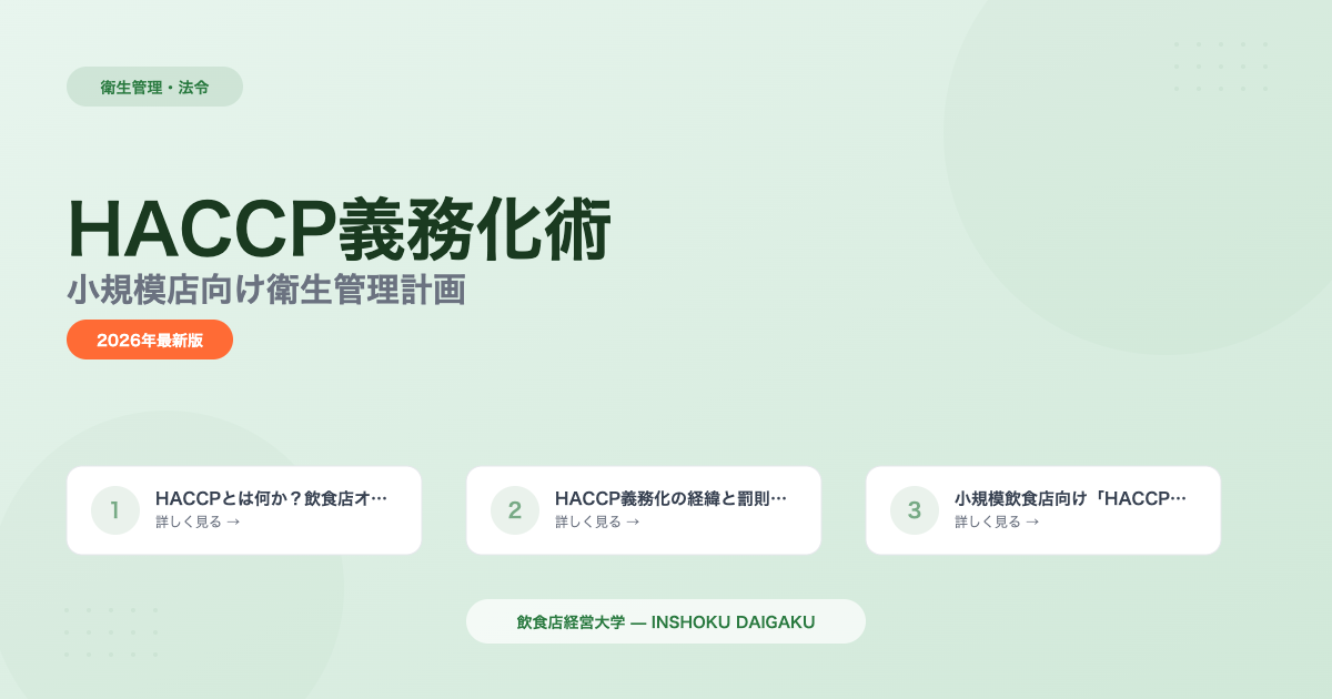 飲食店HACCP義務化対応|衛生管理計画【2026年版】