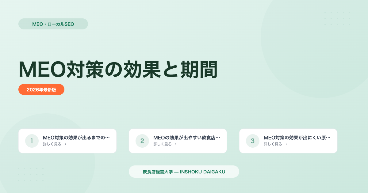 MEO対策の効果が出るまでの期間と成功の秘訣