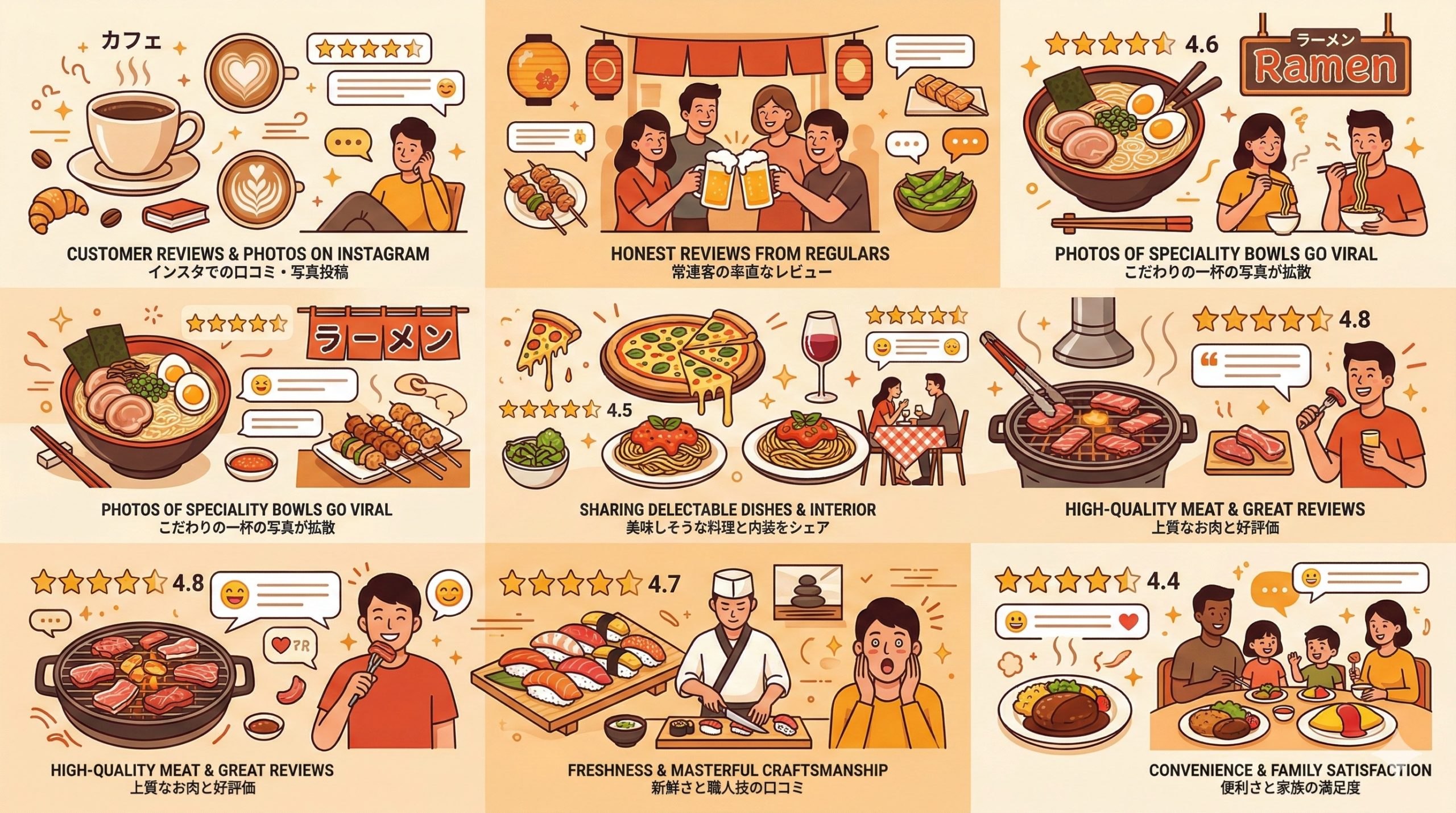 【業態別】口コミマーケティング成功事例7選 - 図解イラスト