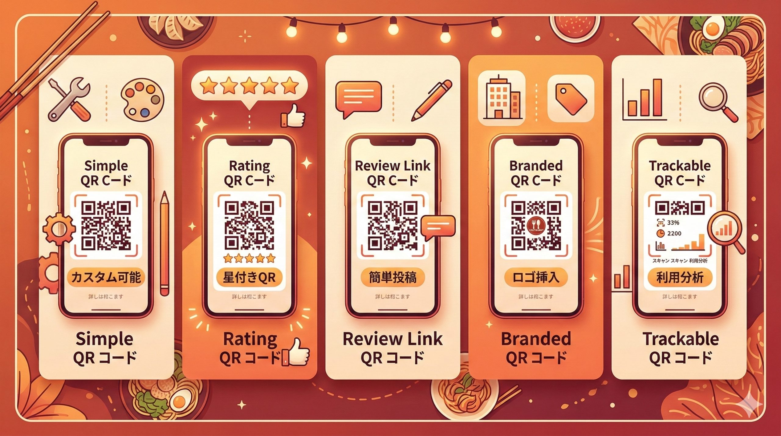 口コミQRコード作成におすすめの無料ツール5選 - 図解イラスト