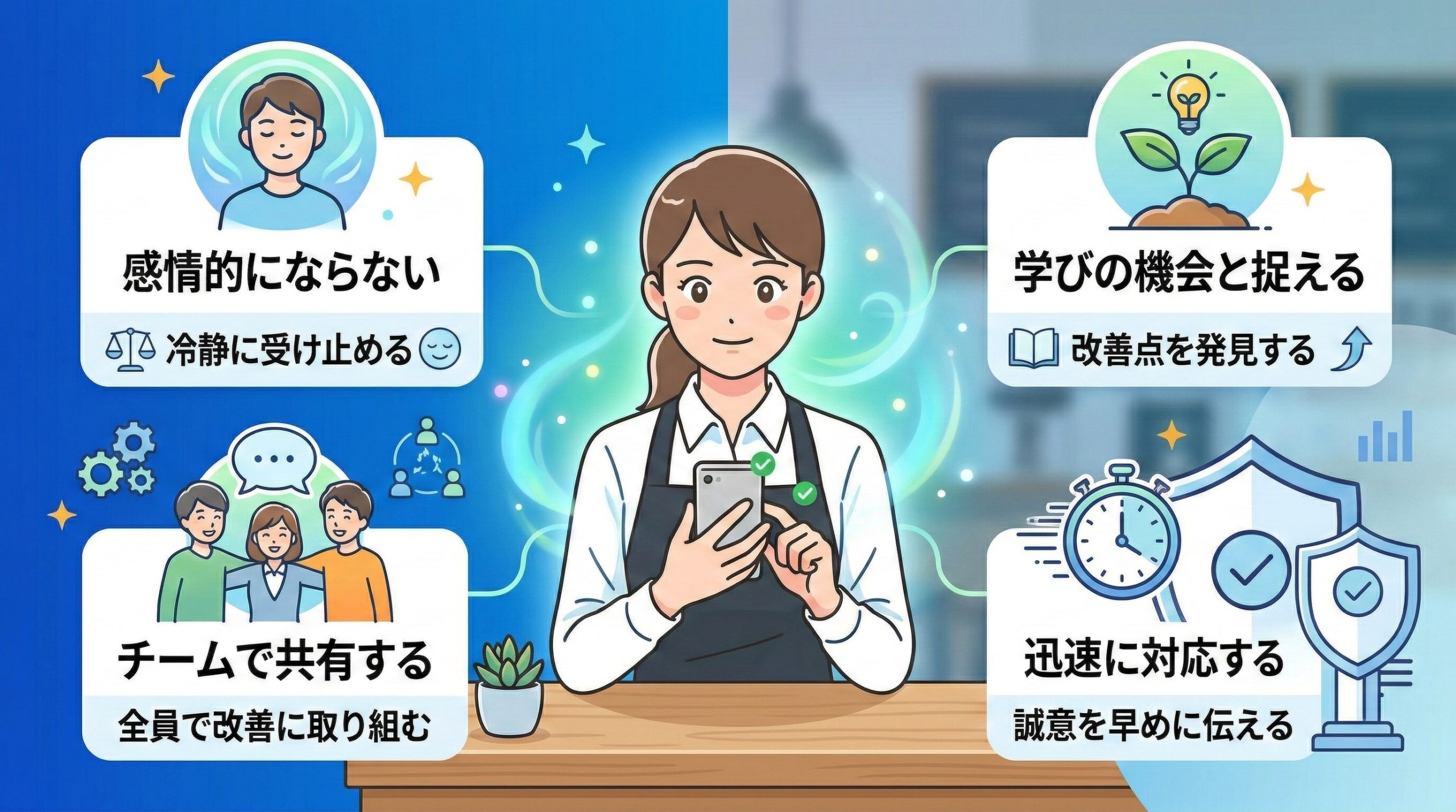 悪い口コミの対処法で最初に知るべき心構え - 図解イラスト