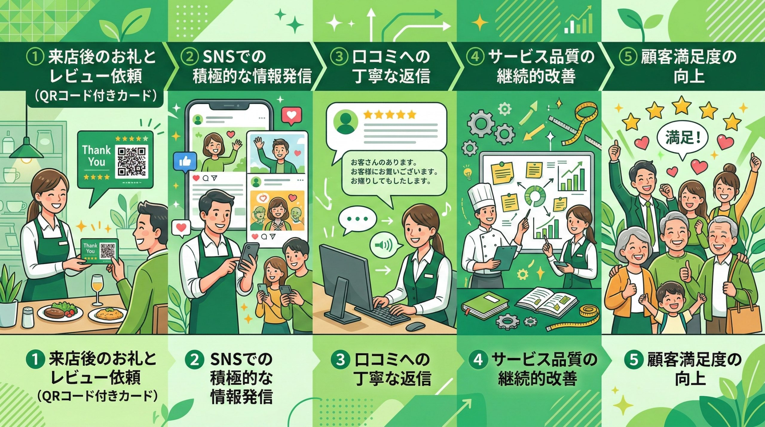 正しい口コミの増やし方 - 図解イラスト