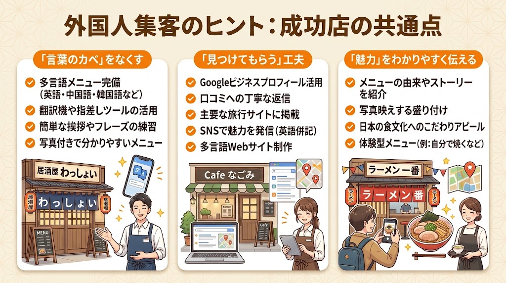 外国人集客に成功した飲食店の事例