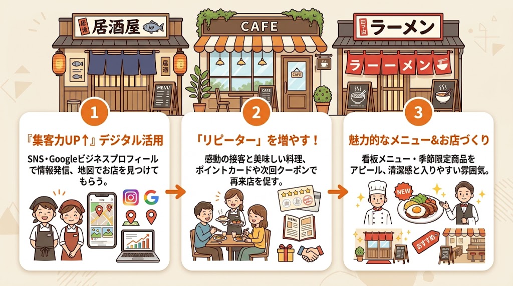 飲食店の集客を成功させる5つの基本ポイント