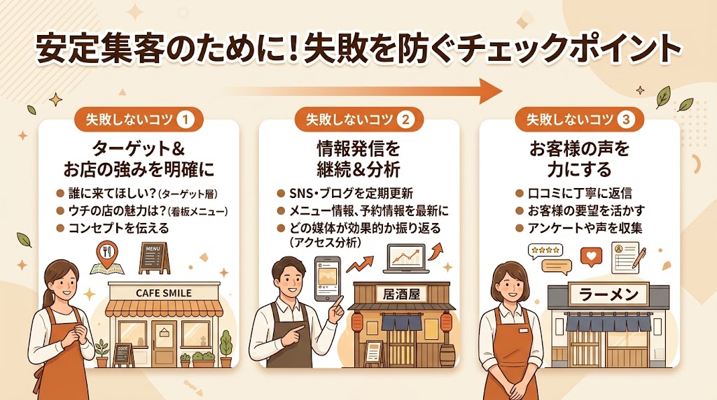 飲食店の集客で失敗しないための注意点7つ