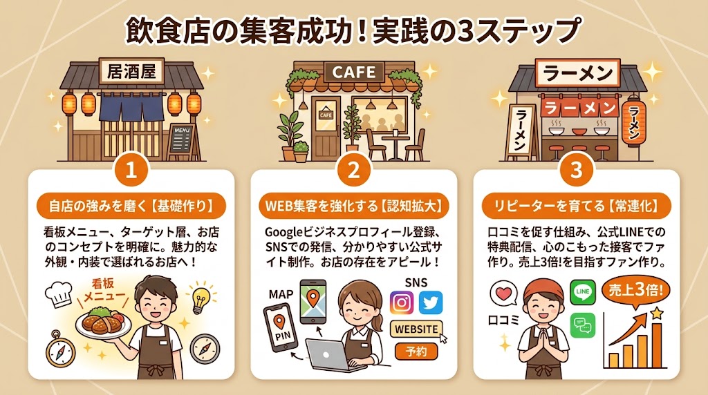 飲食店の集客を成功に導く実践ステップ【完全ガイド】