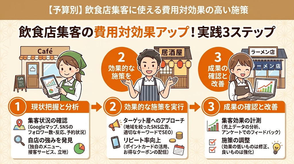 【予算別】飲食店集客に使える費用対効果の高い施策
