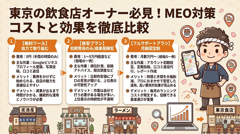 MEO対策の料金相場と費用対効果|東京の飲食店オーナー必見