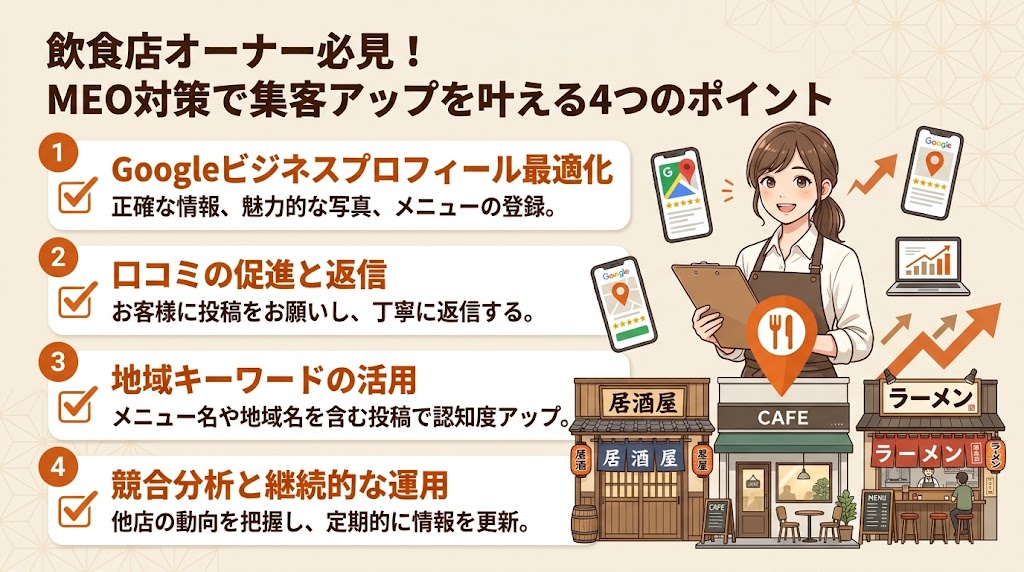 【無料相談受付中】飲食店専門MEO対策なら口コミPLUSへ