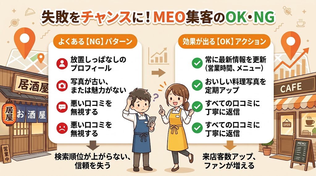 MEO対策でよくある失敗例と対処法