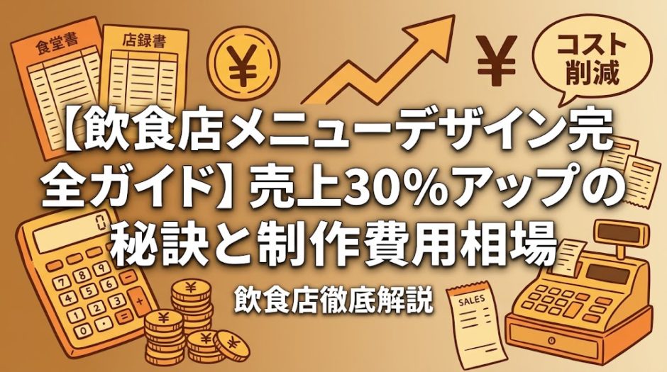 【飲食店メニューデザイン完全ガイド】売上30%アップの秘訣と制作費用相場