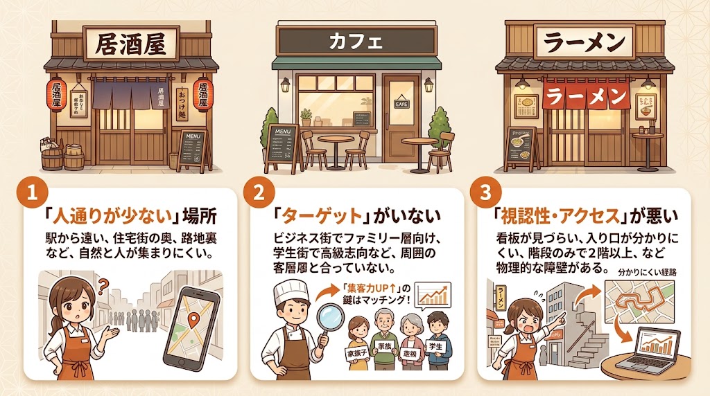 「立地が悪い飲食店」とは?まずは定義を理解しよう