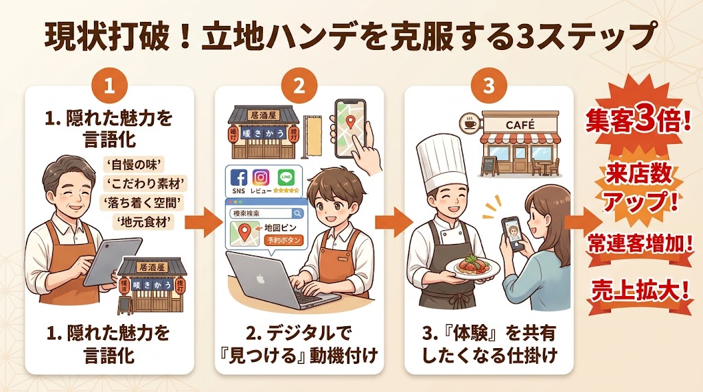 立地の悪い飲食店が抱える3つの深刻な課題