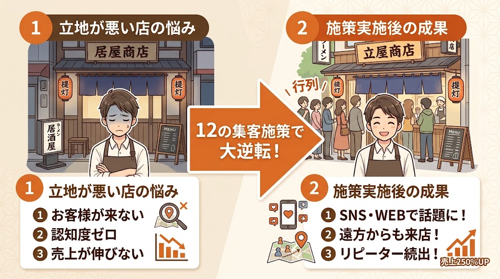 【完全版】立地の悪い飲食店がやるべき集客方法12選