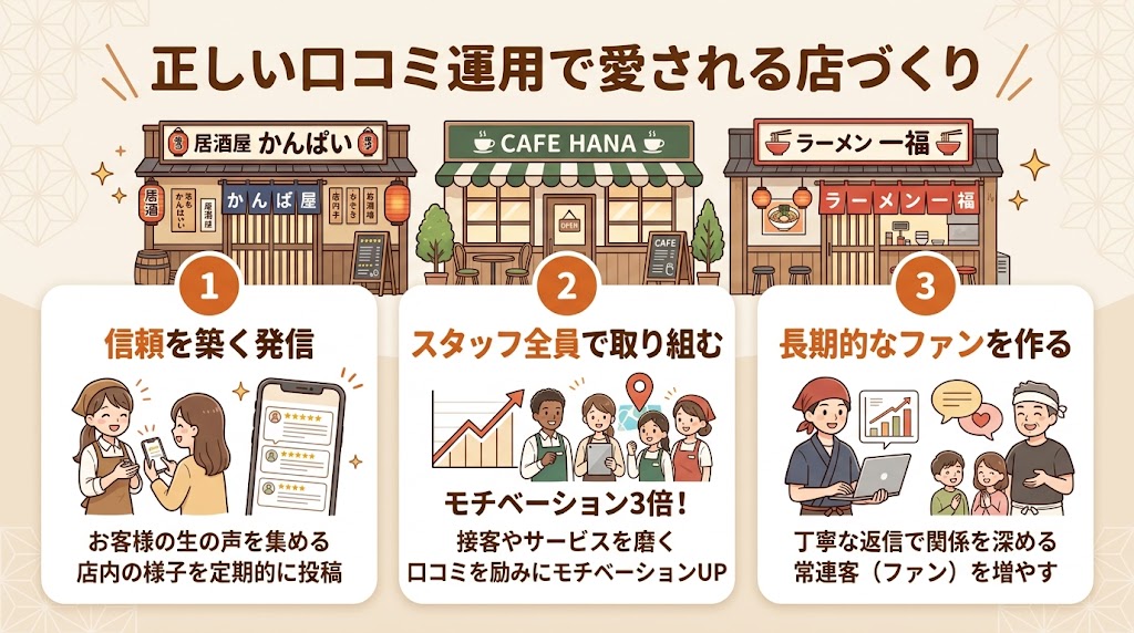 まとめ|口コミ偽装のリスクを知り、正しい運用で店を守る