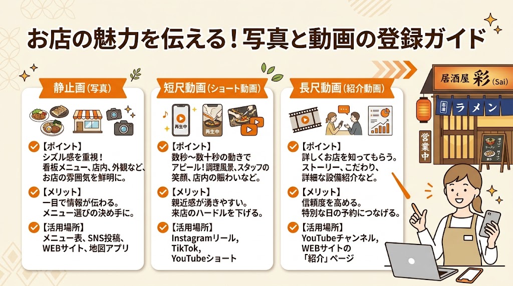 【ステップ5】写真と動画を登録する