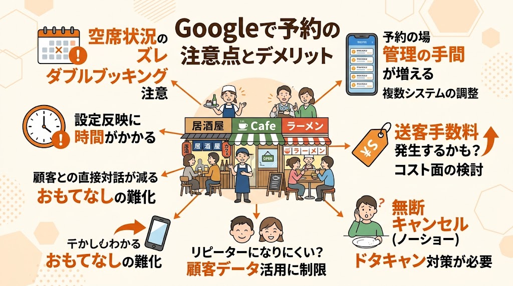 Googleで予約の注意点の図解