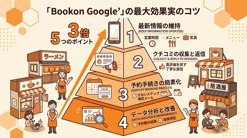 Googleで予約の効果最大化のコツの図解