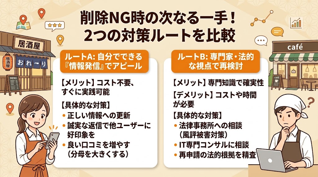削除申請が通らない場合の対処法