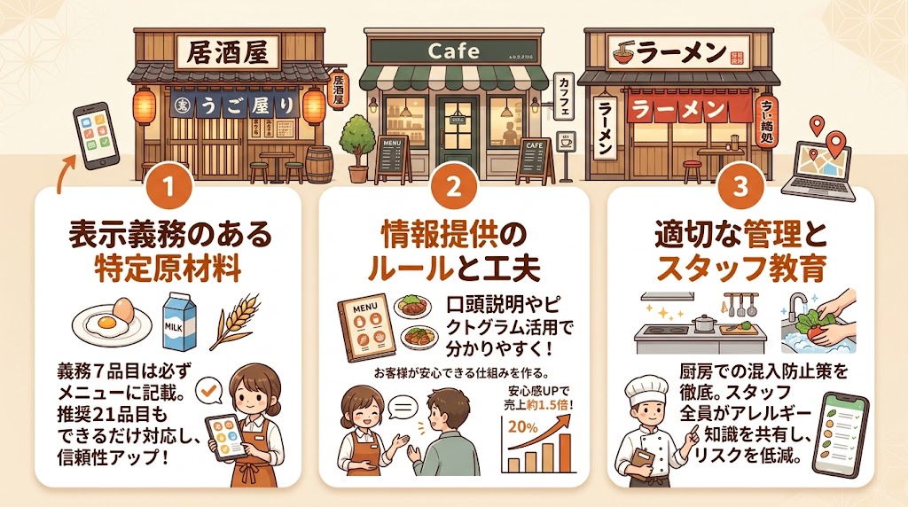 飲食店のアレルギー表示に関する法的義務を正しく理解する