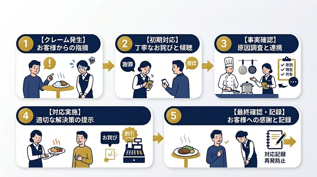 クレームの種類別対処法の図解