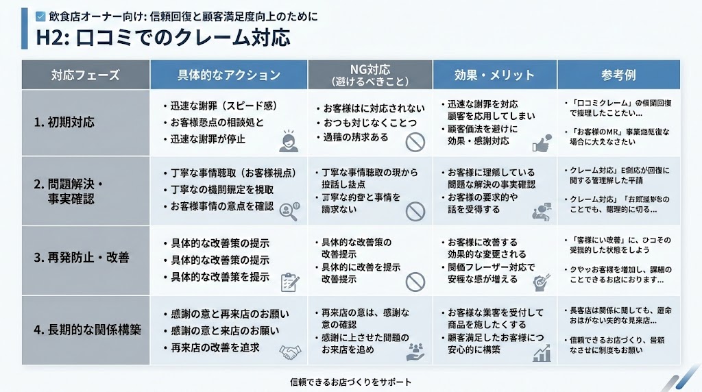 口コミでのクレーム対応の図解