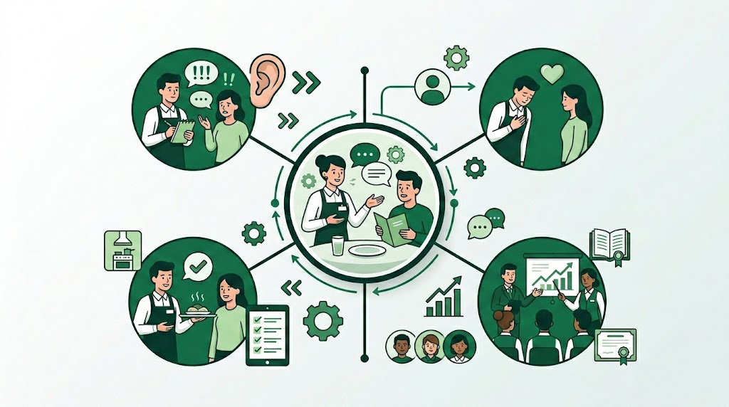 スタッフのクレーム対応教育の図解