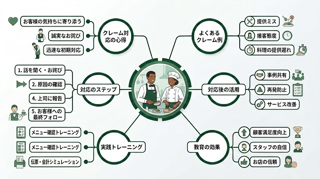 スタッフのクレーム対応教育の図解