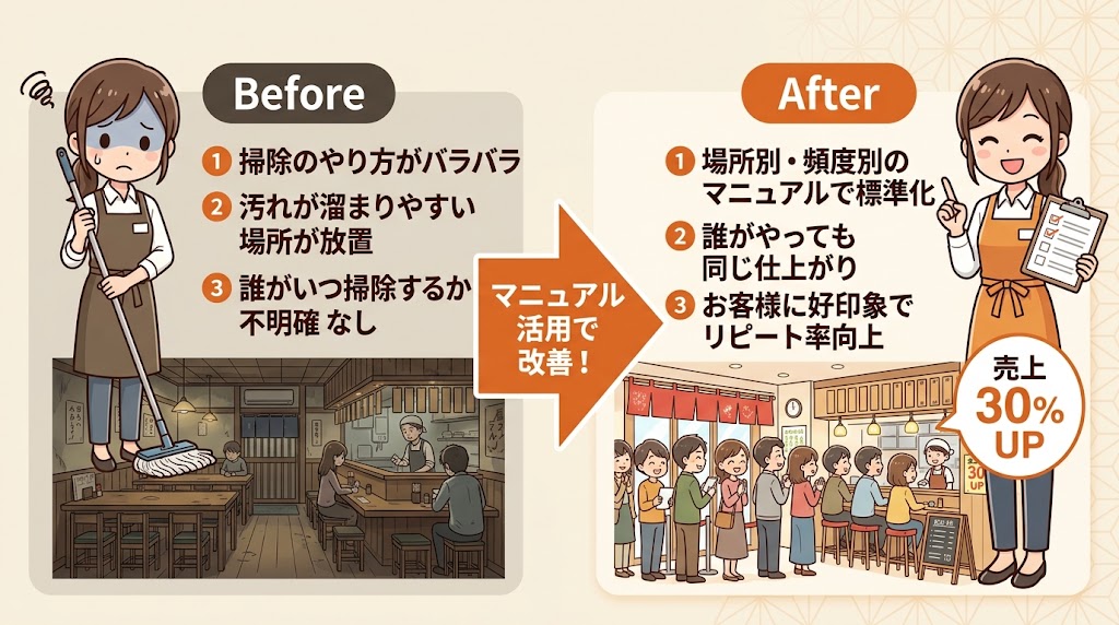 場所別・頻度別の清掃マニュアルの作り方