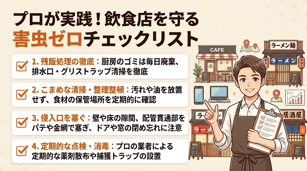 害虫対策の基本|ゴキブリ・ネズミを発生させない環境づくり