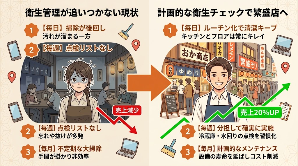 日常の衛生管理チェック|毎日・毎週・毎月でやるべきこと