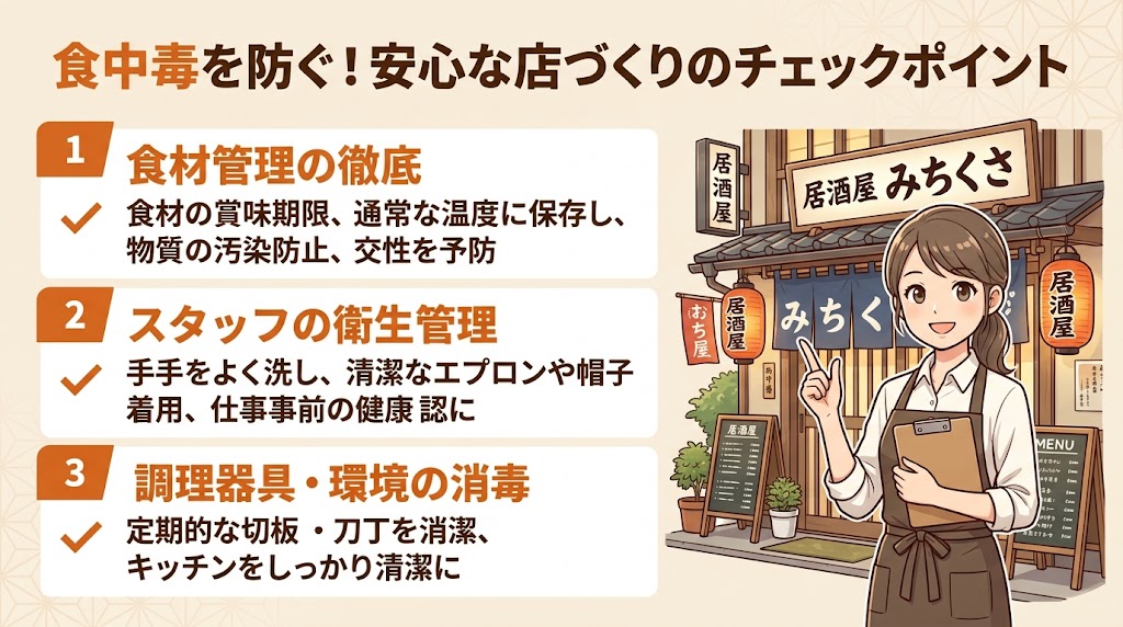 食中毒予防の実践|原因・対策・万が一の発生時対応