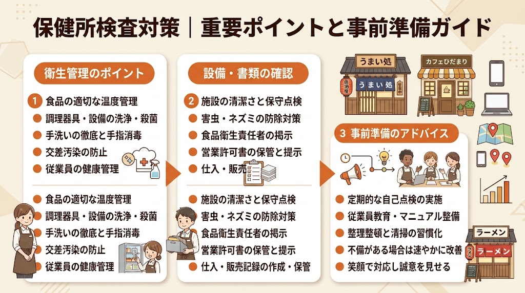 保健所検査の対策|検査で見られるポイントと事前準備