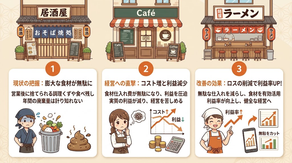 飲食店のフードロスの実態|年間80万トンの食品ロスが意味すること