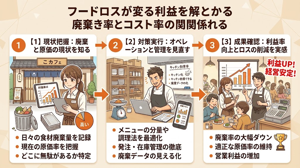 フードロスが利益を圧迫する仕組み|廃棄率と原価率の関係