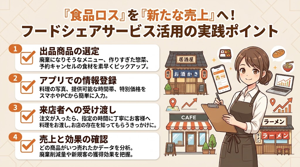 フードシェアサービスの活用法|廃棄を売上に変える