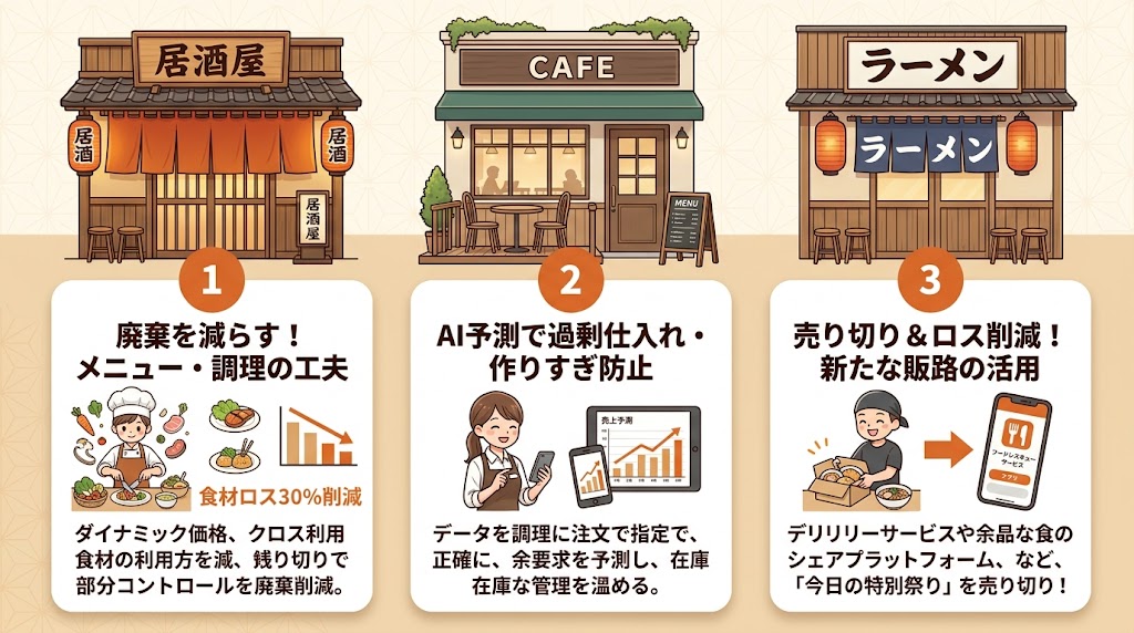 フードロス削減の成功事例|3つの実践パターン