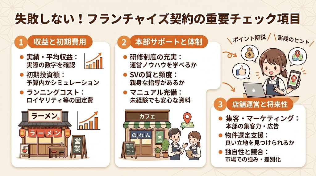 フランチャイズ選びのチェックポイント10項目