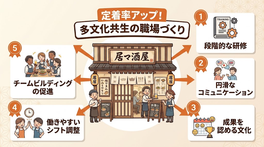 多文化共生の職場づくりで外国人スタッフを定着させる