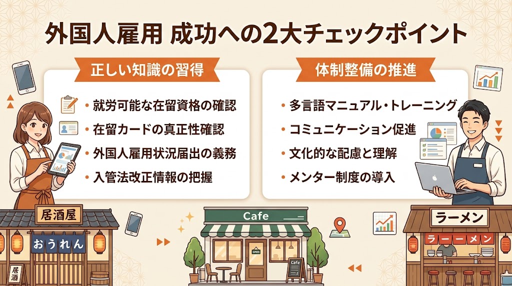 まとめ：飲食店の外国人雇用は正しい知識と体制整備で成功する