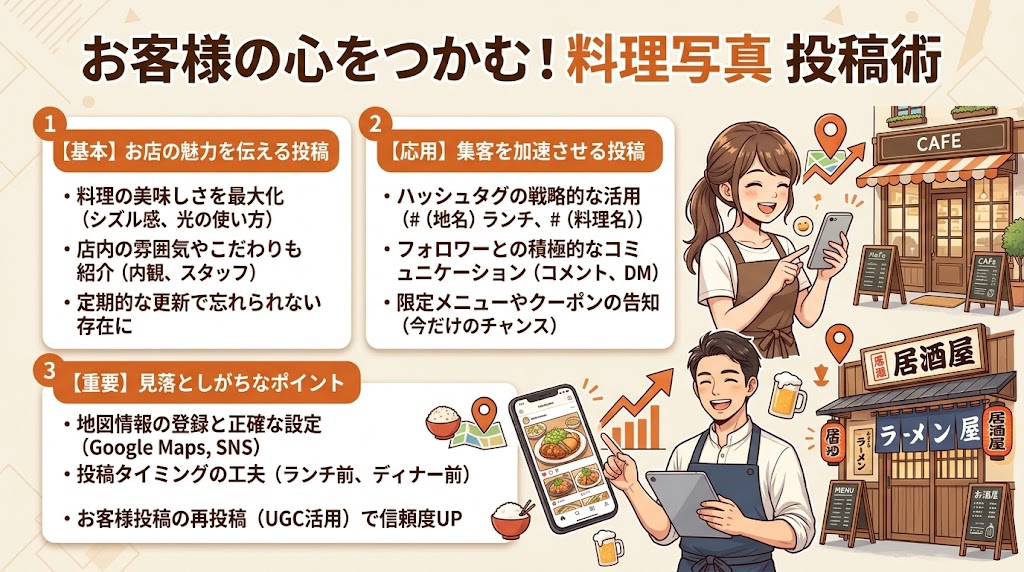 料理写真の効果的な投稿方法