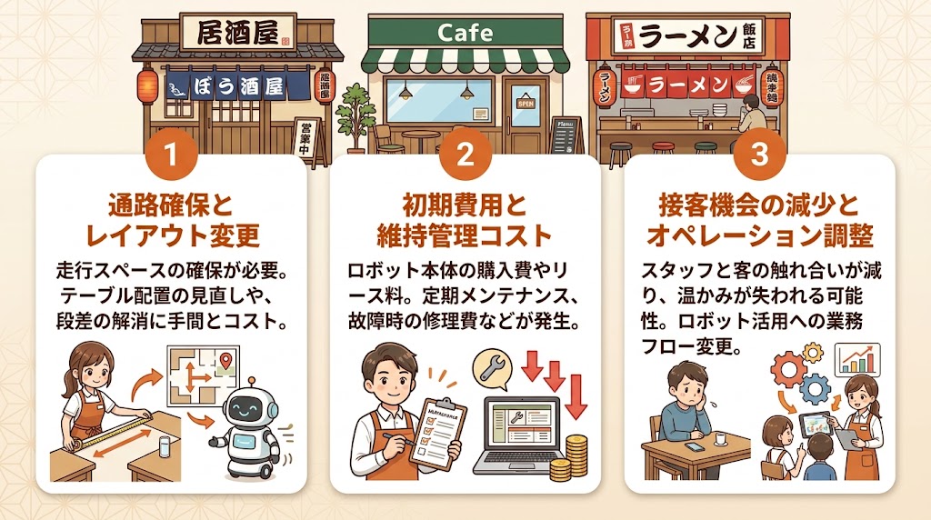 配膳ロボット導入のデメリット・注意点