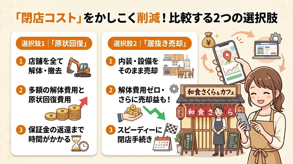 居抜き売却という選択肢｜閉店コストを大幅に削減する方法