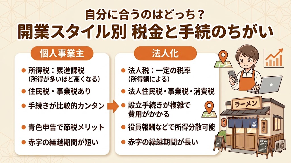 個人事業主と法人の税率比較