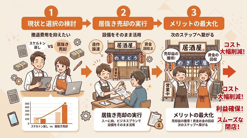 スケルトン戻しとの費用比較|居抜き売却の経済的メリット