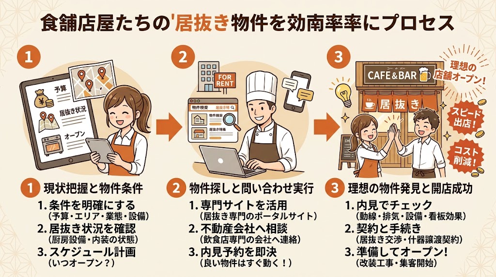 居抜き物件の探し方｜効率よく理想の物件を見つける5つの方法