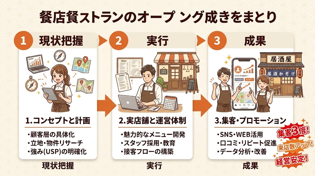 まとめ：飲食店開業を成功に導くために