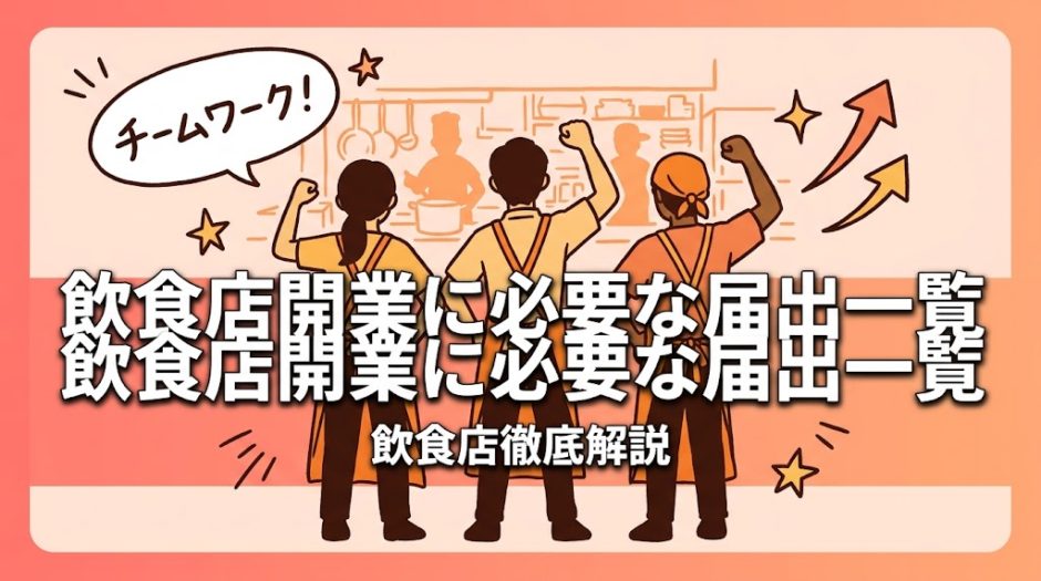 飲食店開業に必要な届出一覧｜許可申請の手順と期限