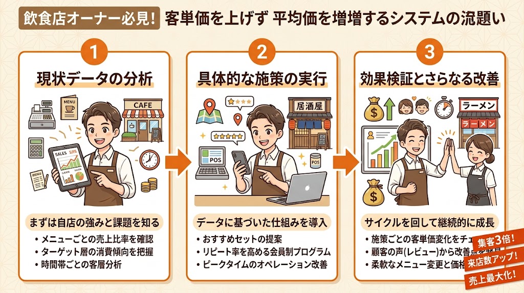 客単価を上げる仕組みづくり|値上げせずに売上を伸ばす